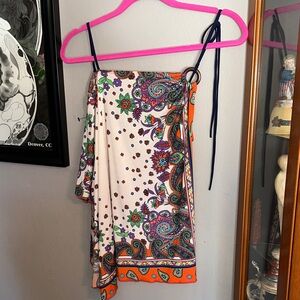 Kiwi Asymmetrical Paisley Skirt - Orange, Purple, Green